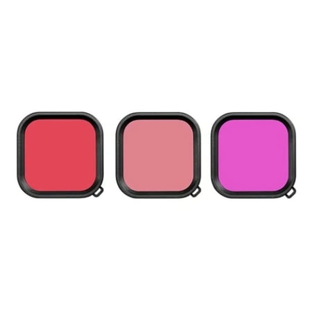 طقم عدسات فلتر للاستخدام تحت الماء لكاميرا جو برو هيرو 8 مكون من 3 قطع متعدد الألوان