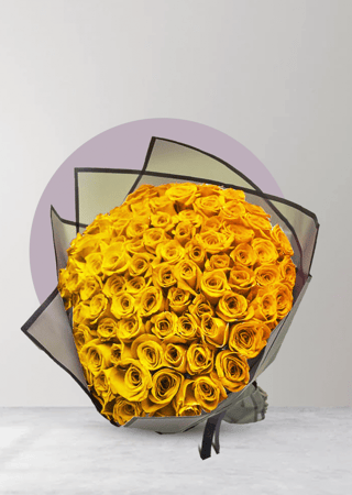 ورد - باقة ورد جوري اصفر - وردة - ورود - ورد جوري