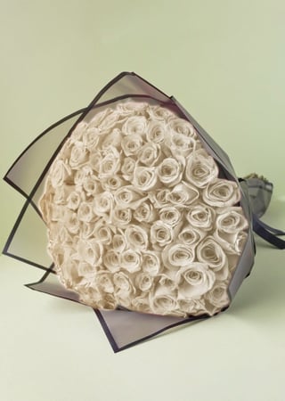 ورد - بوكيه ورد جوري هولندي ابيض - وردة - ورد جوري - ورود