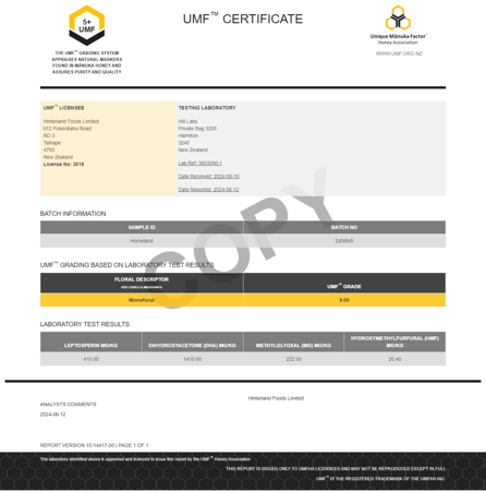 عسل مانوكا نيوزلندي Homeland Premium Manuka Honey UMF+5, MGO 100+, 250 gm