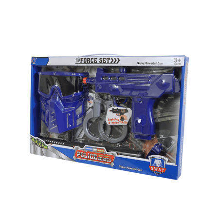 مجموعة لعب الشرطة مع قناع ومسدس