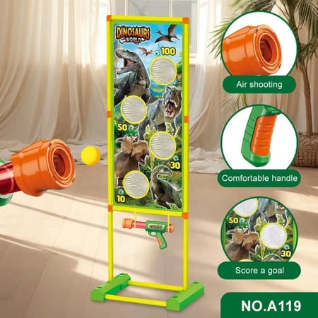 لعبة مسدس هوائي مع هدف ديناصورات