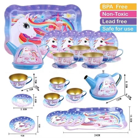 مجموعة أدوات شاي معدنية للأطفال