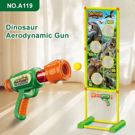 لعبة مسدس هوائي مع هدف ديناصورات