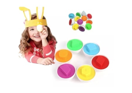 لعبة البيض التعليمية - مطابقة الأشكال