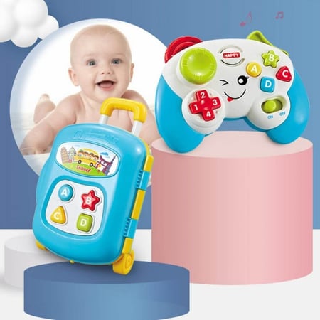 يد تحكم مع حقيبة سفر يصدر موسيقى