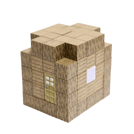 مجموعة بناء منزل خشبي مغناطيسي - 78 قطعه