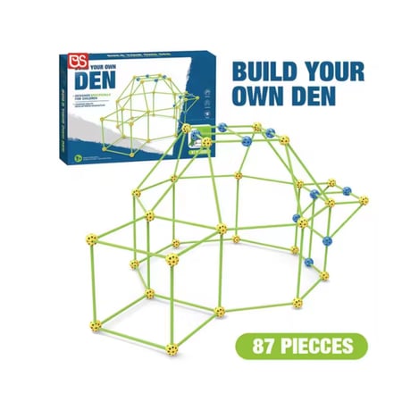 مجموعة بناء القلاع والبيوت للأطفال - 87 قطعة