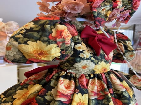 فستان ايميلي احمر+شنطة وطوق