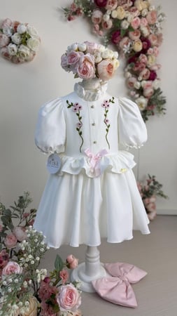 فستان كاميليا مطرزة بالورد