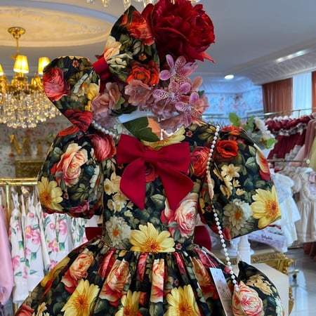 فستان ايميلي احمر+شنطة وطوق