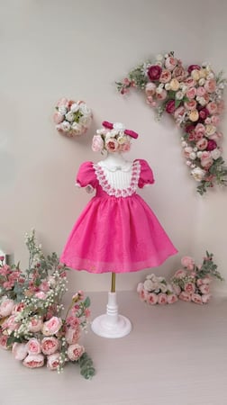 فستان إنمي للمواليد+ربطة الشعر