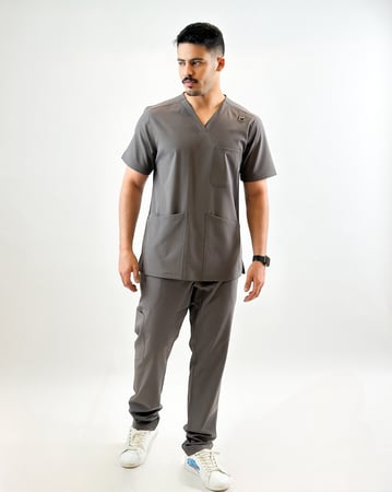 طقم سكراب كامل رجالي رمادي