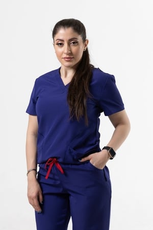 طقم سكراب نسائي كحلي | ملابس طبية