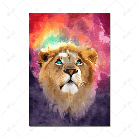 لوحة فن تجريدي رأس أسد