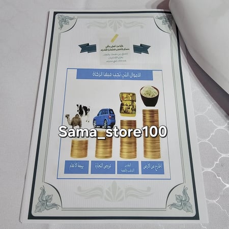 مطوية الزكاة سادس pdf الفصل الدراسي الثاني تتكون من ٥ صفحات مقاس A4