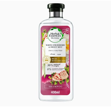 شامبو هيربال إسنسز بالفراولة البيضاء والنعناع الحلو 400 مل ، من هيربل اسينسيز
