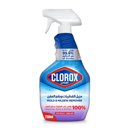 كلوركس بخاخ مزيل الفطريات وبقع العفن مع مبيض 750 مل يقتل 99.9% من الجراثيم