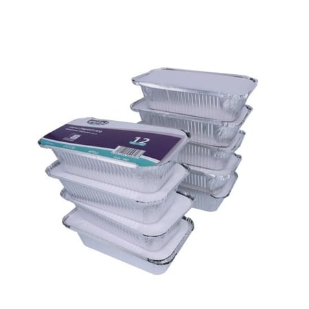 صحن الومنيوم قصدير مع غطاء 12 باكت