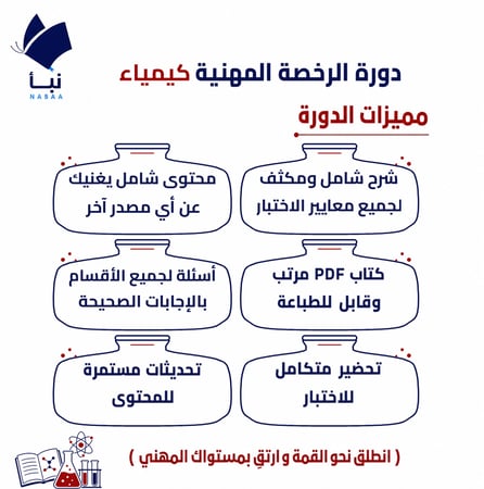 دورة الرخصة المهنية كيمياء مع تجميعات وأسئلة ونماذج