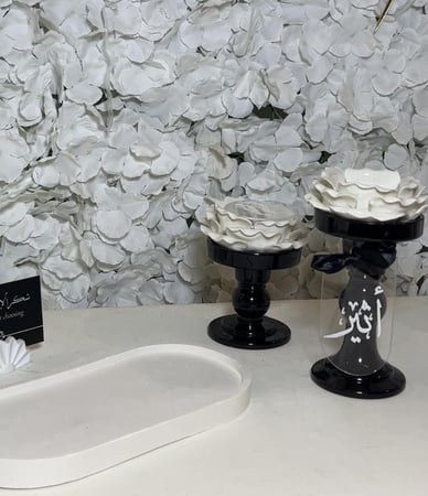 مجموعة المبخره الكرستال الورده ٣ قطع شامل التنسيق