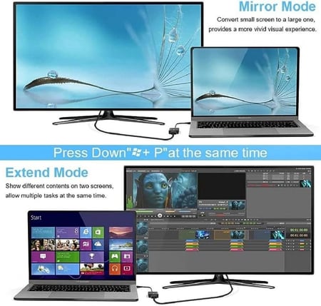 وصلة USB إلى HDMI، وصلة USB 3.0/2.0 إلى HDMI محول، 1080P HD فيديو رسومات، محول كابل شاشات متعددة للكمبيوتر المحمول والبروجكتور - رصاصي