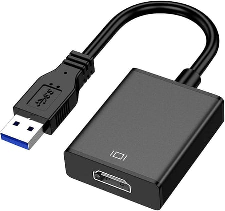 وصلة USB إلى HDMI، وصلة USB 3.0/2.0 إلى HDMI محول، 1080P HD فيديو رسومات، محول كابل شاشات متعددة للكمبيوتر المحمول والبروجكتور - رصاصي