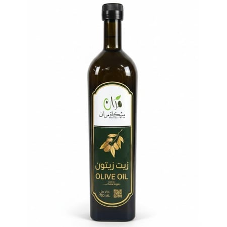 زيت زيتون طبيعي 100٪ ، 4 علب زجاجية حجم 750 مل ( هدية زعتر)