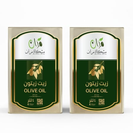 8 لتر مقسمة إلى عبوتين زيت زيتون طبيعي 100% كل عبوة 4 لتر