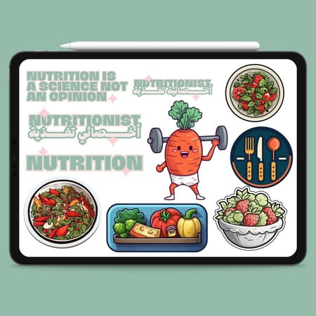 استيكرات الرقمية لتخصص تغذية