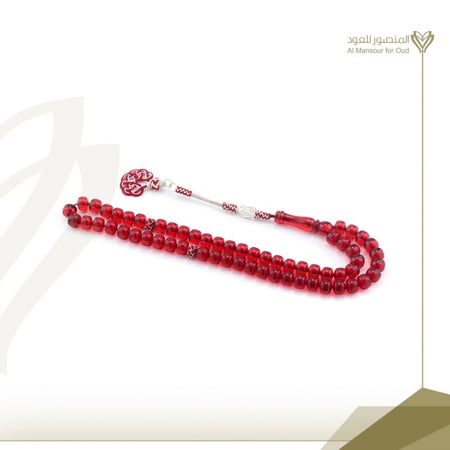 سبحة بكلايت بلجيكي (فضة) أحمر
