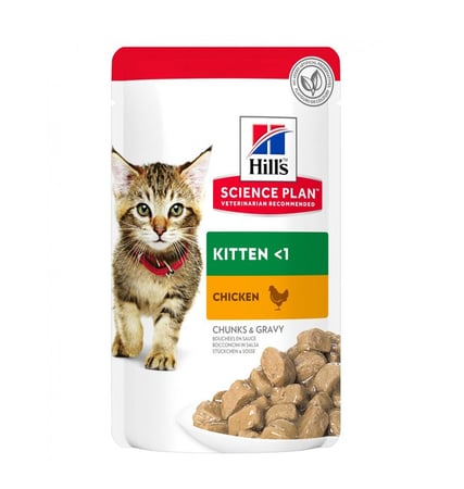 هيلز كرتون أظرف اكل قطط رطب بنكهة الدجاج للقطط الصغيرة 12x85 جم