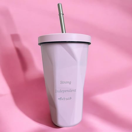 MUG بعبارات - وردي (كوب حراري).(CUP124)