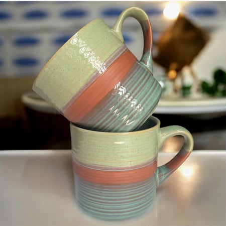 كوب أخضر مموج ب 3 ألوان  .(CUP58)