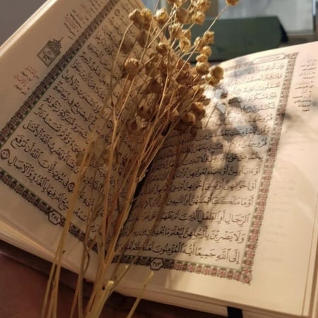 مصحف مغلف بالمخمل ومزين بأكسسوار(قرآن)