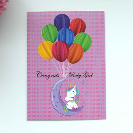 (CARD59)  كرت Congratulations BaBy Girl .