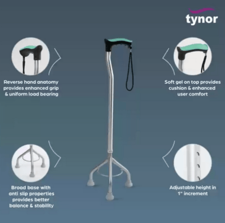 عكاز الومنيوم ثلاث ارجل موديل TYNOR L-32