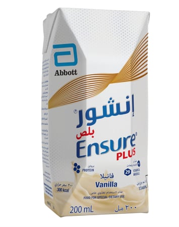 حليب إنشور بلص مكمل غذائي ( Ensure PLUS 200ml ) الكرتون عبوة 18 حبة