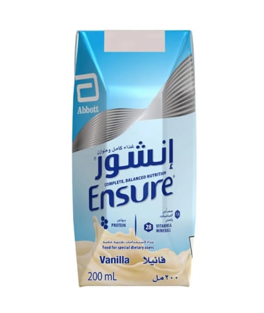 حليب إنشور مكمل غذائي ( Ensure 200ml ) الكرتون عبوة 18 حبة