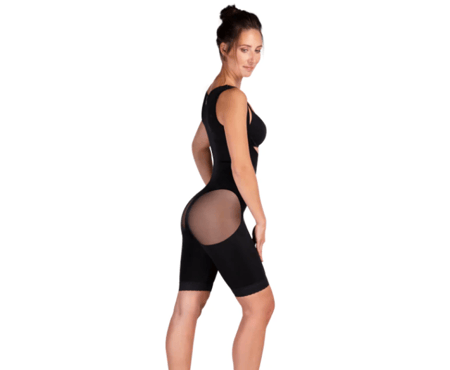 مشد بعد عملية شفط الدهون كامل بفتحة خلفية وشبك فوق الركبه لون بيج Lipoelastic VF body BBC Variant