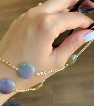 سلسلة نظارة مع خرز طبيعي