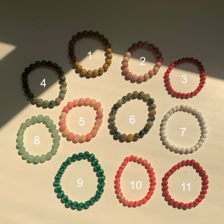 اساور خرز طبيعي خيط مطاط