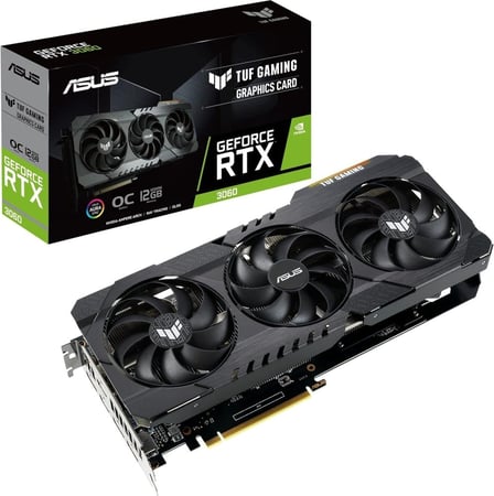 كرت شاشة ASUS TUF Gaming GeForce RTX 3060 (3 Fans, 12GB GDDR6) – أداء موثوق وتجربة ألعاب استثنائية