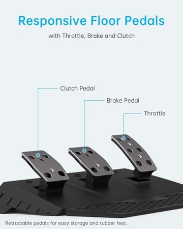 عجلة السباق PXN V9 تجربة قيادة غامرة مع دواسات وناقل حركة لجميع منصات الألعاب