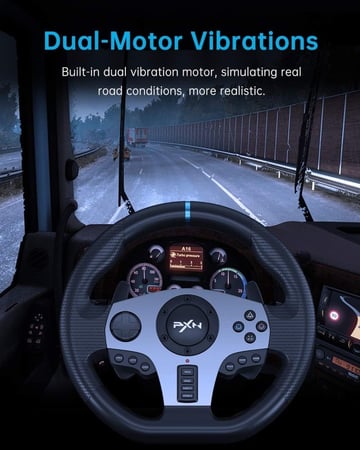 عجلة السباق PXN V9 تجربة قيادة غامرة مع دواسات وناقل حركة لجميع منصات الألعاب