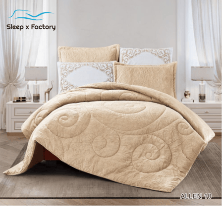 طقم مفرش شتوي مفرد ونصف 4 قطع وجهين