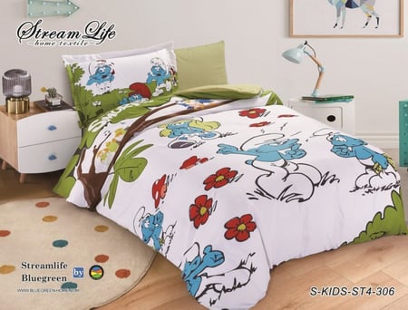 طقم مفرش مفرد ونصف 4 قطع وجهين