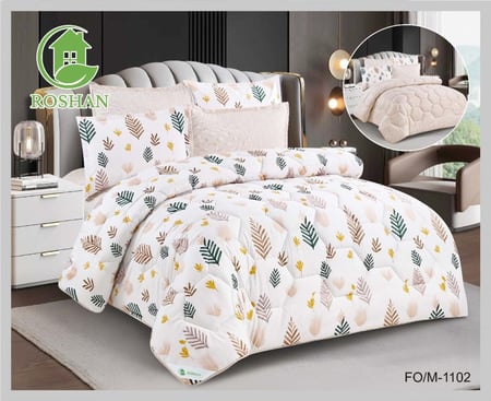 طقم مفرش مفرد ونصف 4 قطع وجهين