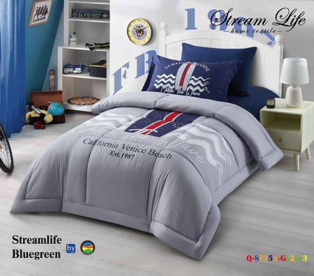 طقم مفرش مفرد ونصف 4 قطع وجهين