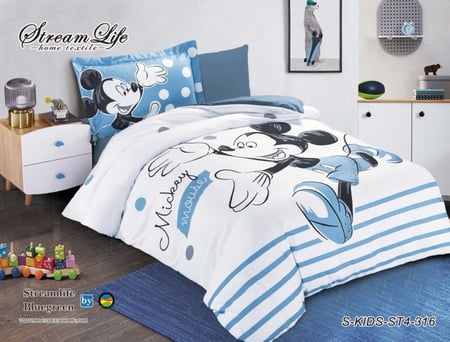 طقم مفرش مفرد ونصف 4 قطع وجهين